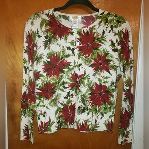 NWT Talbots Poinsetta Pima cotton blend cardigan